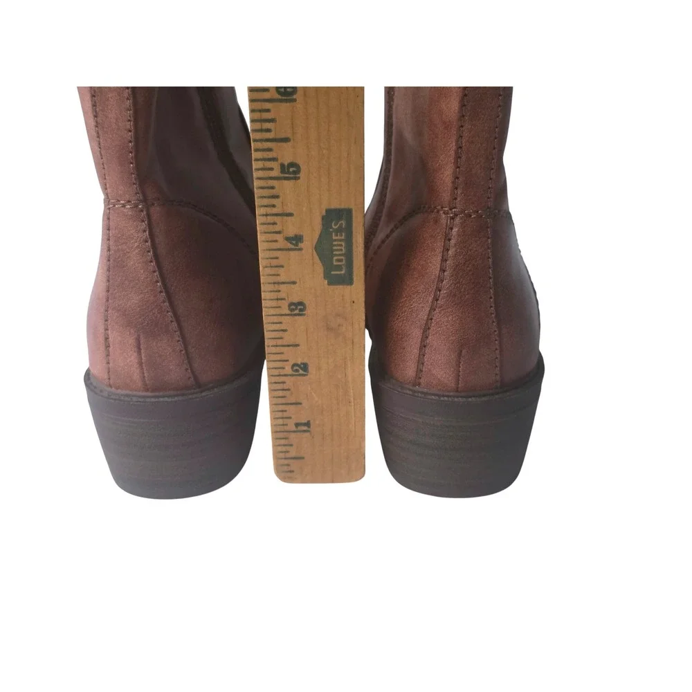 Baretraps Boots Shane Ankle Booties Womens Size 8.5 Brown Zip Up Faux Leather